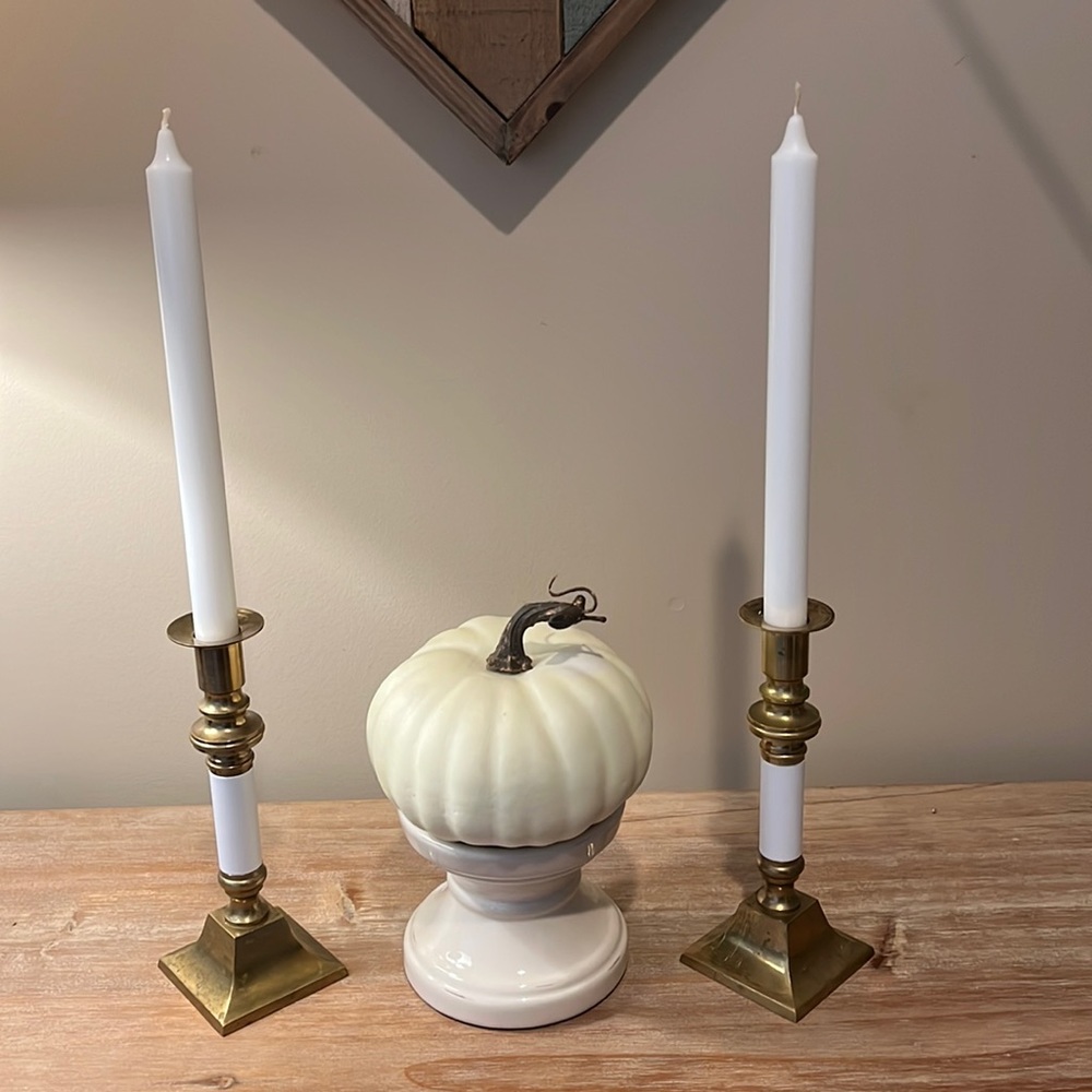 Unique Brass candlestick pair